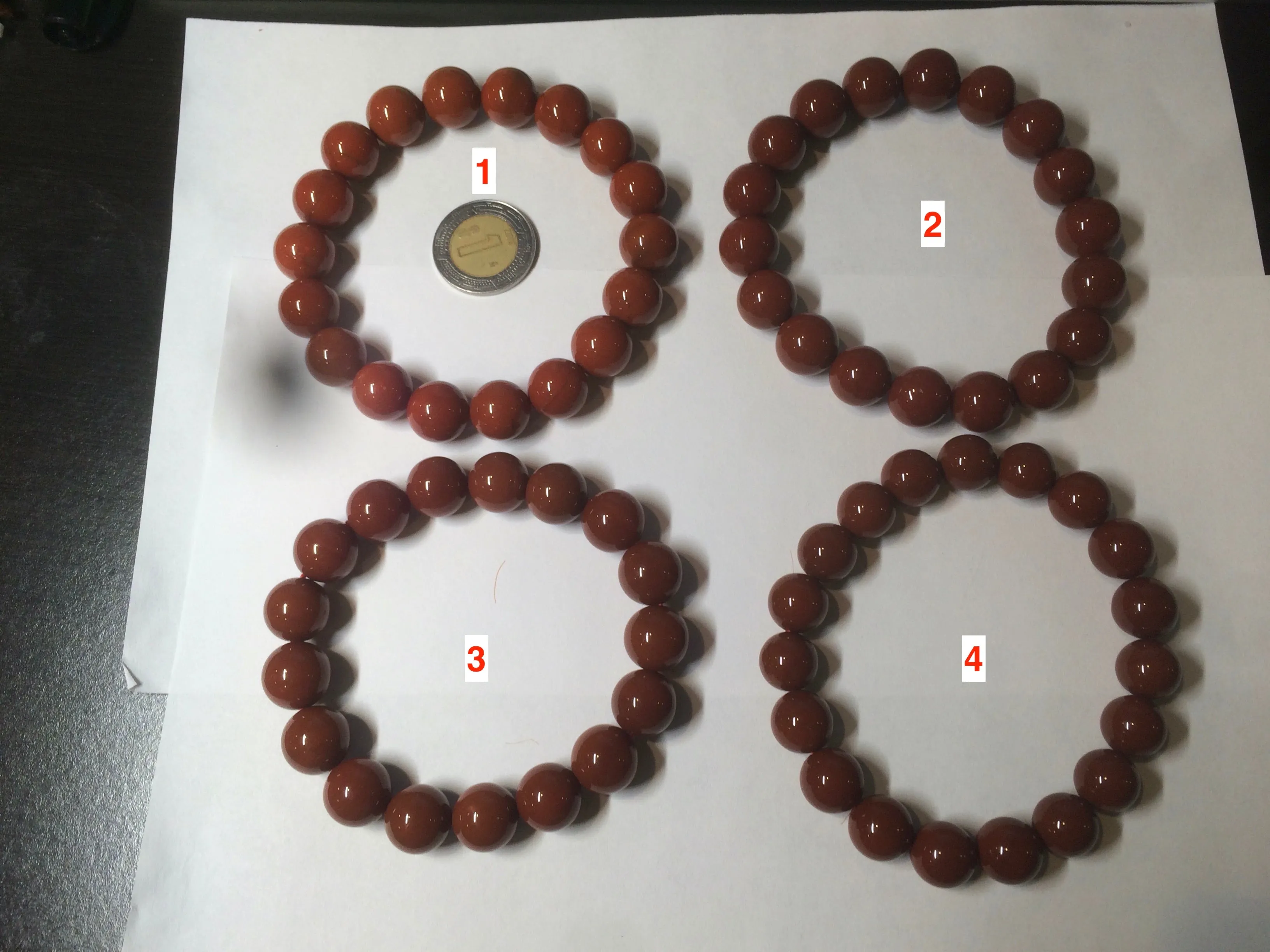 10-11.9mm 100% natural red agate bracelet CB33