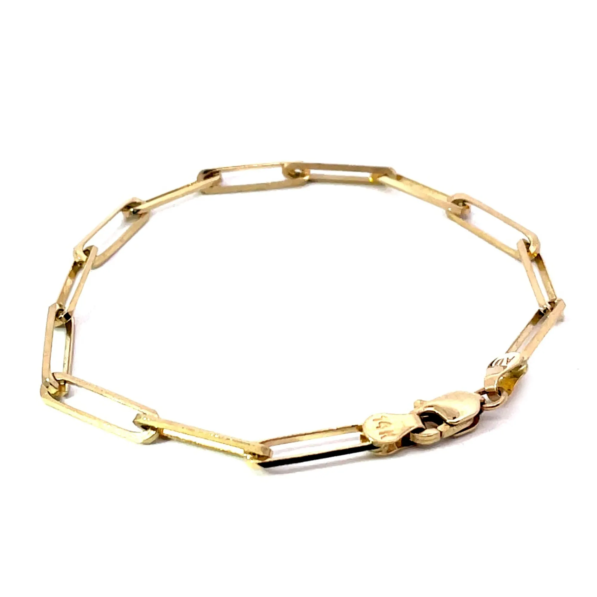 14 KARAT YELLOW GOLD 3.7MM PAPERCLIP BRACELET