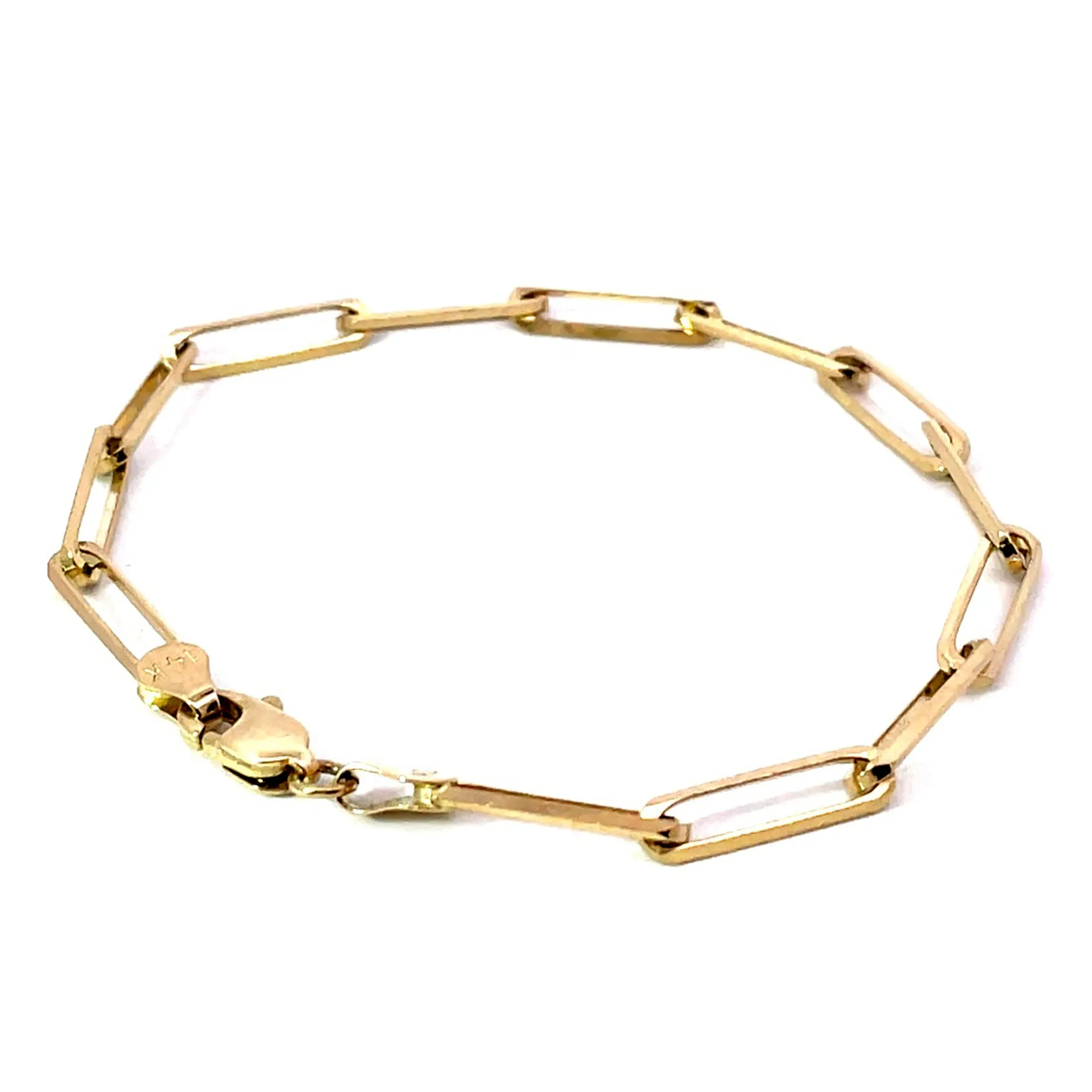 14 KARAT YELLOW GOLD 3.7MM PAPERCLIP BRACELET