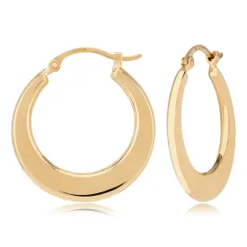 14k Gold-Plated Flat Hoop Earrings