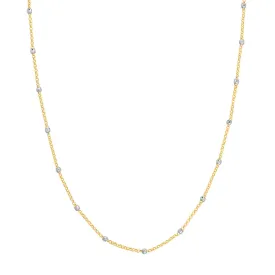 14k Two-Tone Disco Bead Chain Necklace