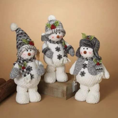 16" Plush Standing Snowman Decorative Figurines