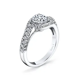 18K White Gold Diamond Engagement Ring