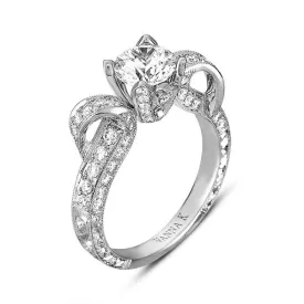 18K White Gold Diamond Engagement Ring