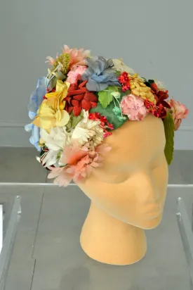 1950s Flowers and Petals Cap Hat | Vintage Bridesmaid Wedding Hat