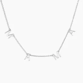 925 Sterling Silver Dainty Link Chain with the Message Mama