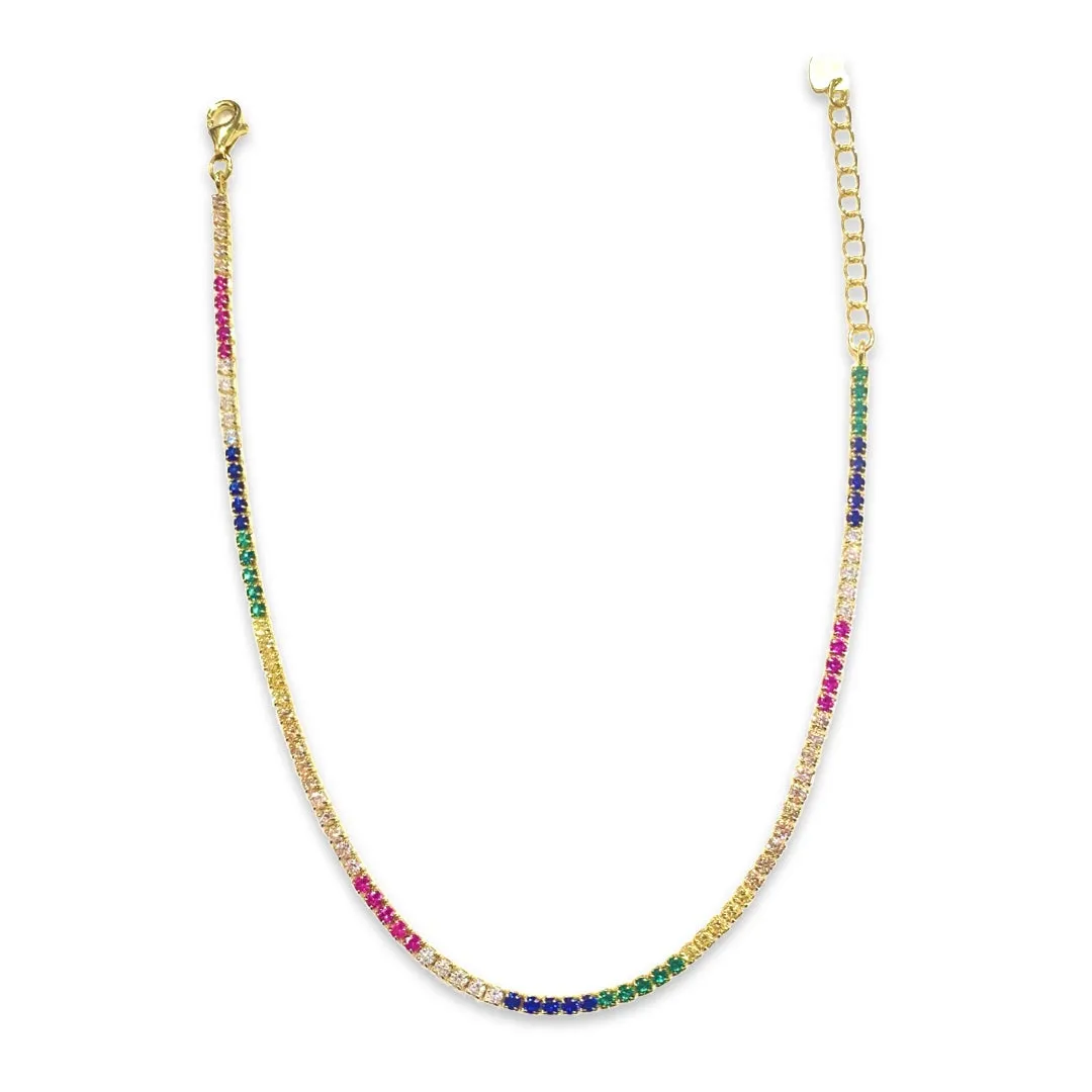 Amy Eternity Sparkle Rainbow Anklet