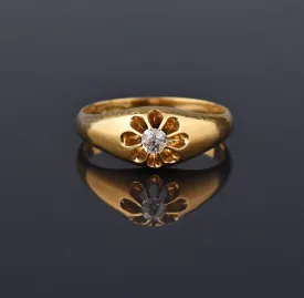 Antique Victorian Diamond 18K Gold Belcher Ring