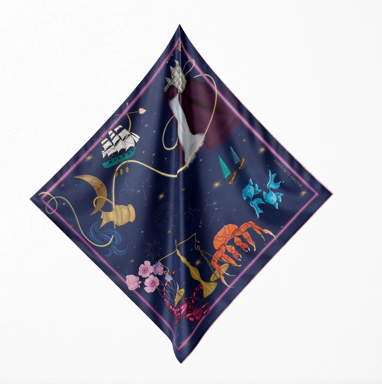 'Astro Dreams' Silk Square Scarf