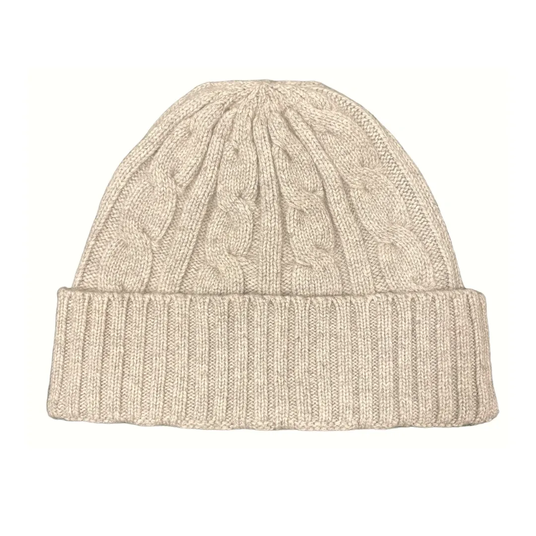 Beige Cashmere Beanie