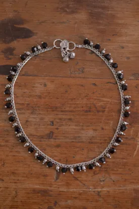 Black Beaded Anklet