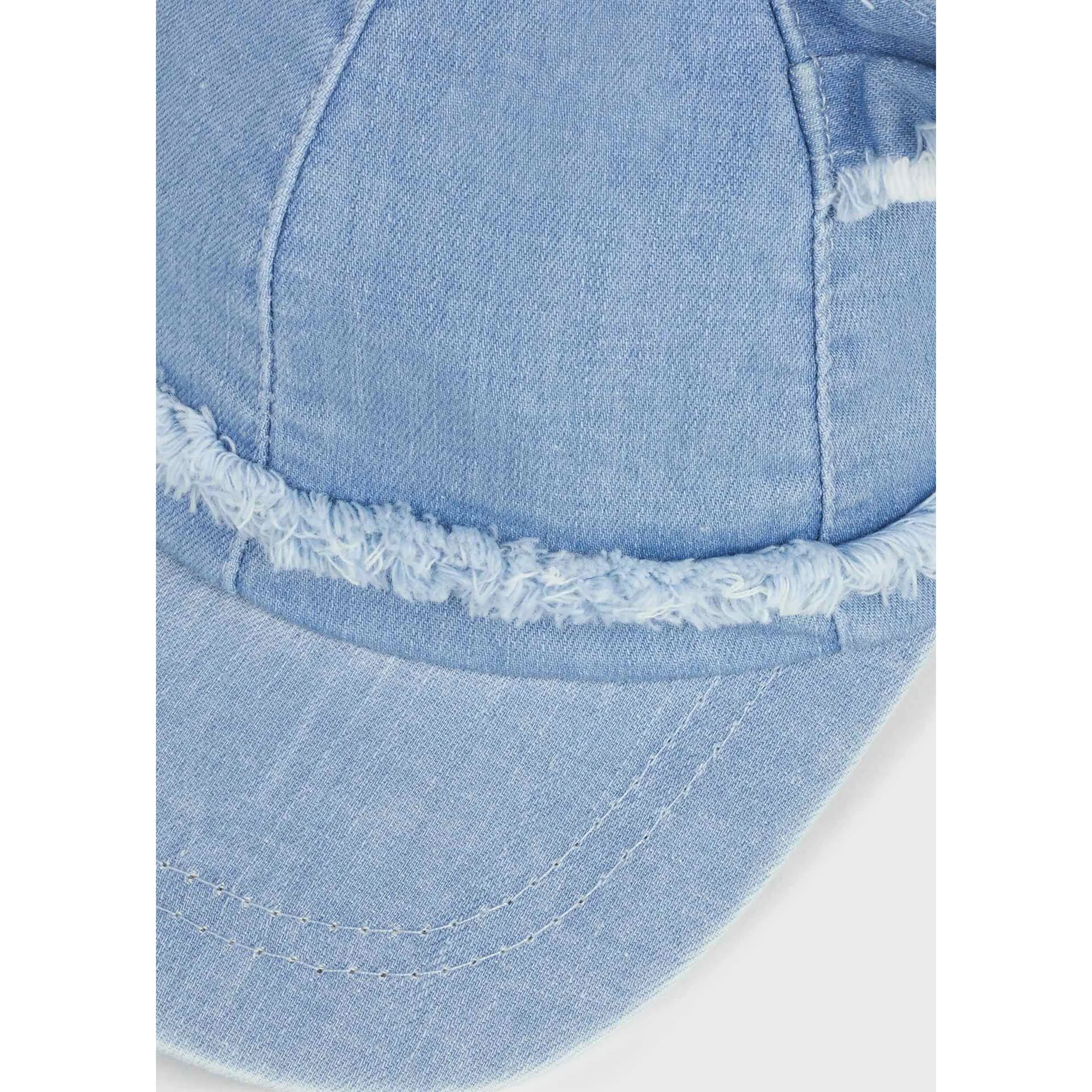 Blue Denim Ruffle Bow Cap