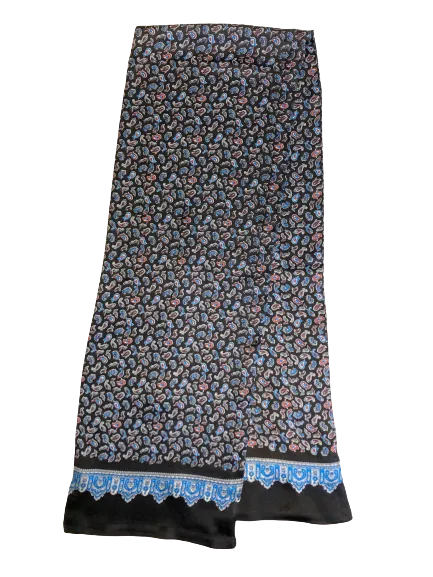 Bordeaux Paisley 100% Silk Scarf 157 x 27 cm