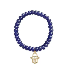 Brass 18k Hamsa Heart Embellishment Bracelet For Women