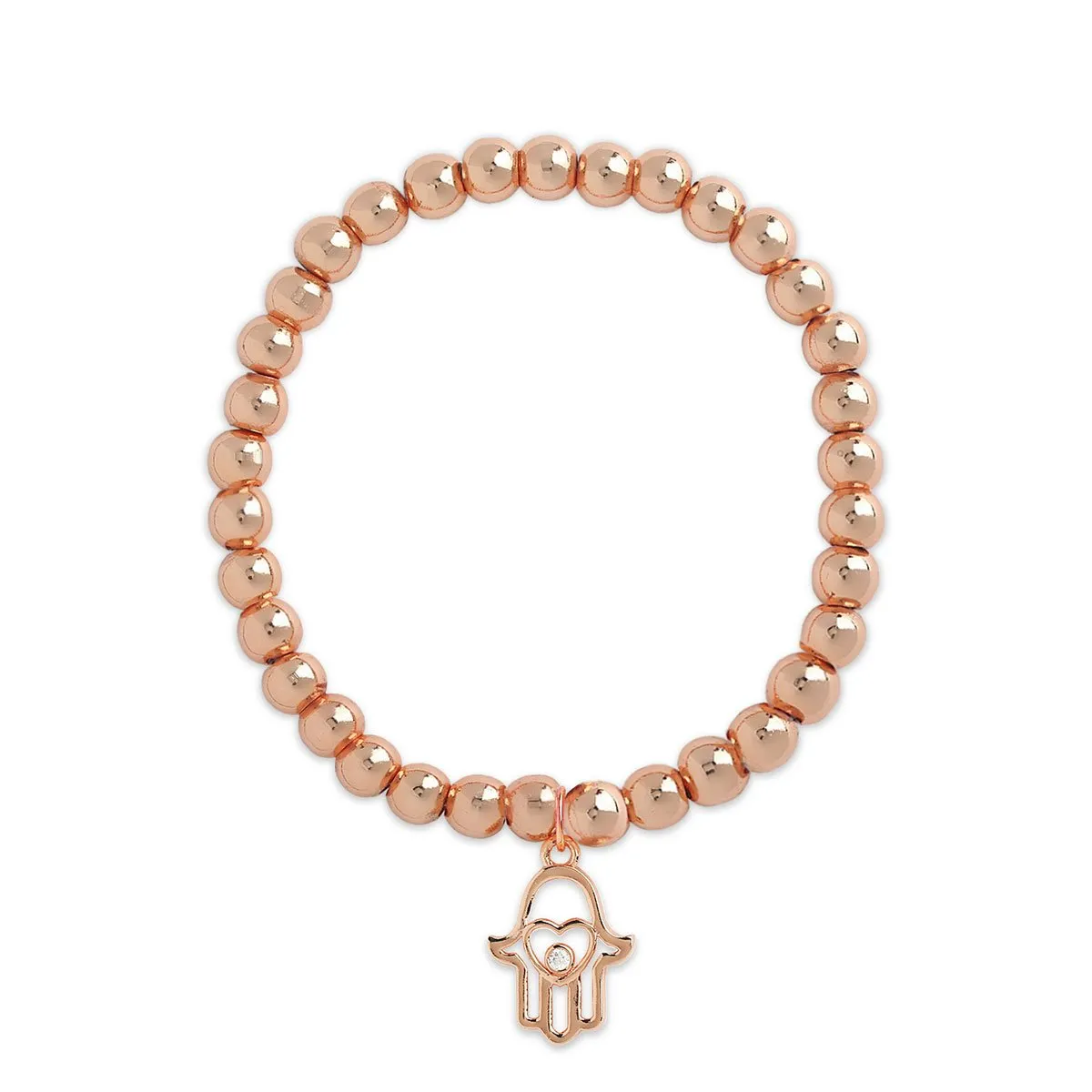 Brass 18k Hamsa Heart Embellishment Bracelet For Women