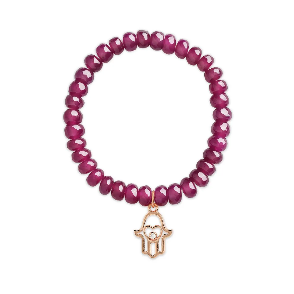 Brass 18k Hamsa Heart Embellishment Bracelet For Women