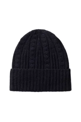 Cable & Rib Cashmere Beanie