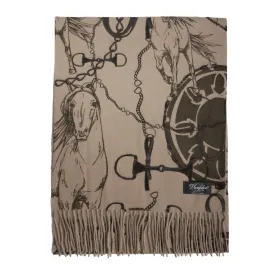 Cashmere Horse Scarf Toast Natural
