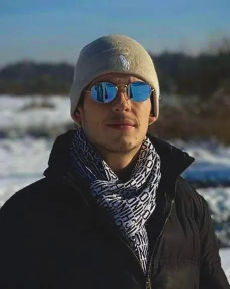 Classic blue wool scarf by Moschino