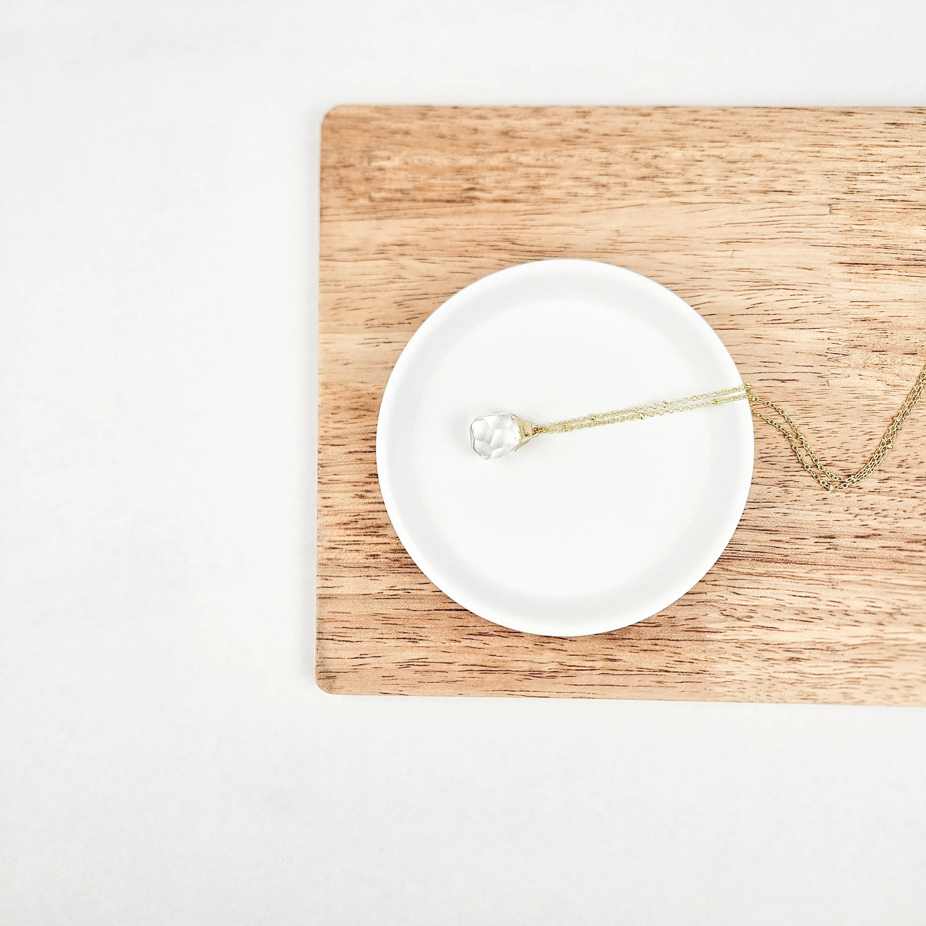 Clear Quartz Gem Drop Crystal Necklace