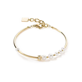 Coeur de Lion Asymmetric Freshwater Pearls Gold Bracelet