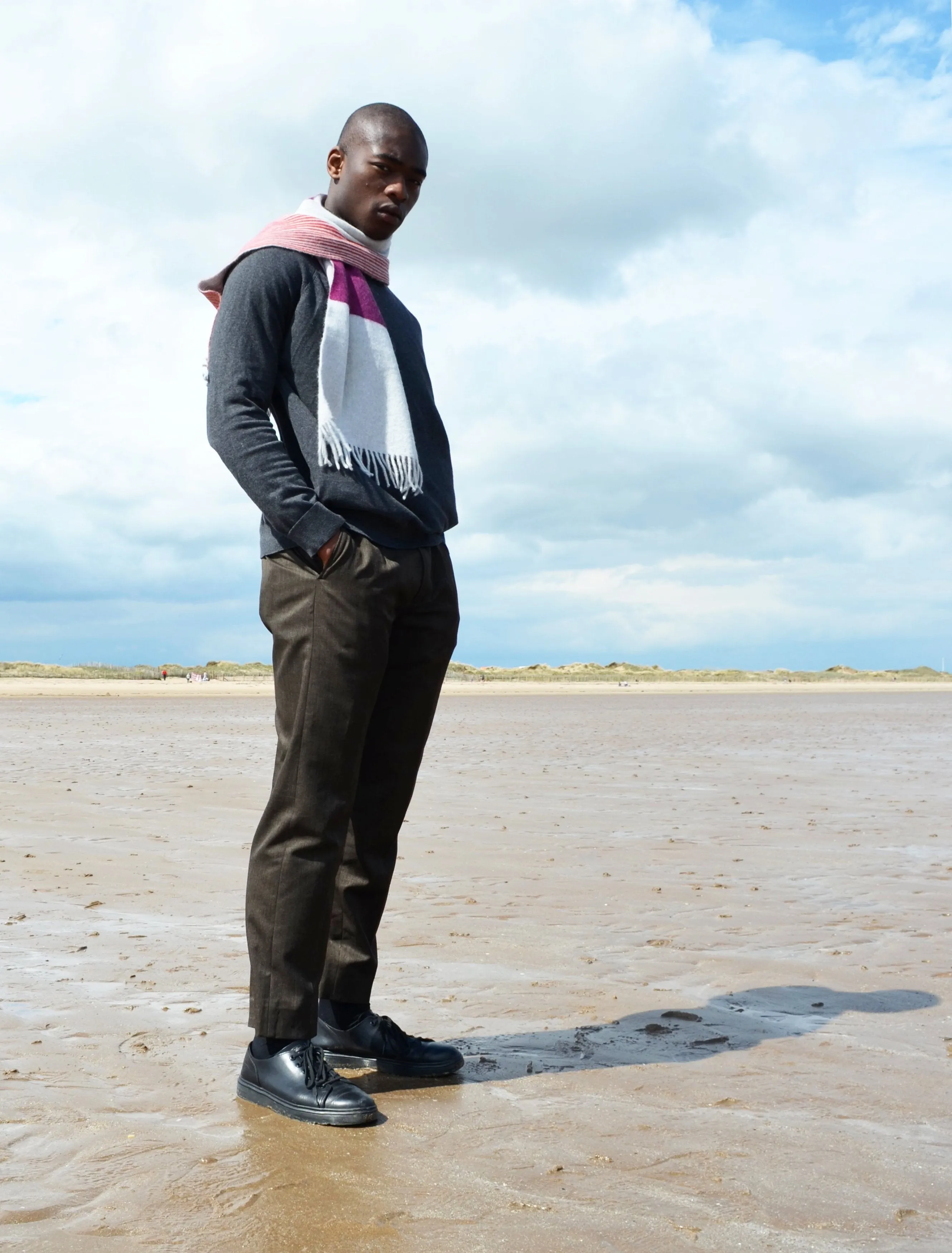 Colour Block hand printed Angora Wool scarf - Staffa 5 menswear