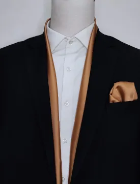 COPPER BROWN - SILK SCARF AND POCKET SQUARE SET