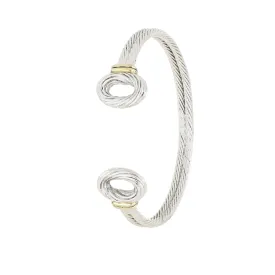 Cordão Oval Double Wire Cuff Two Tone