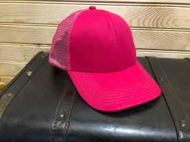 Cotton PonyTail Hat - Hot Pink