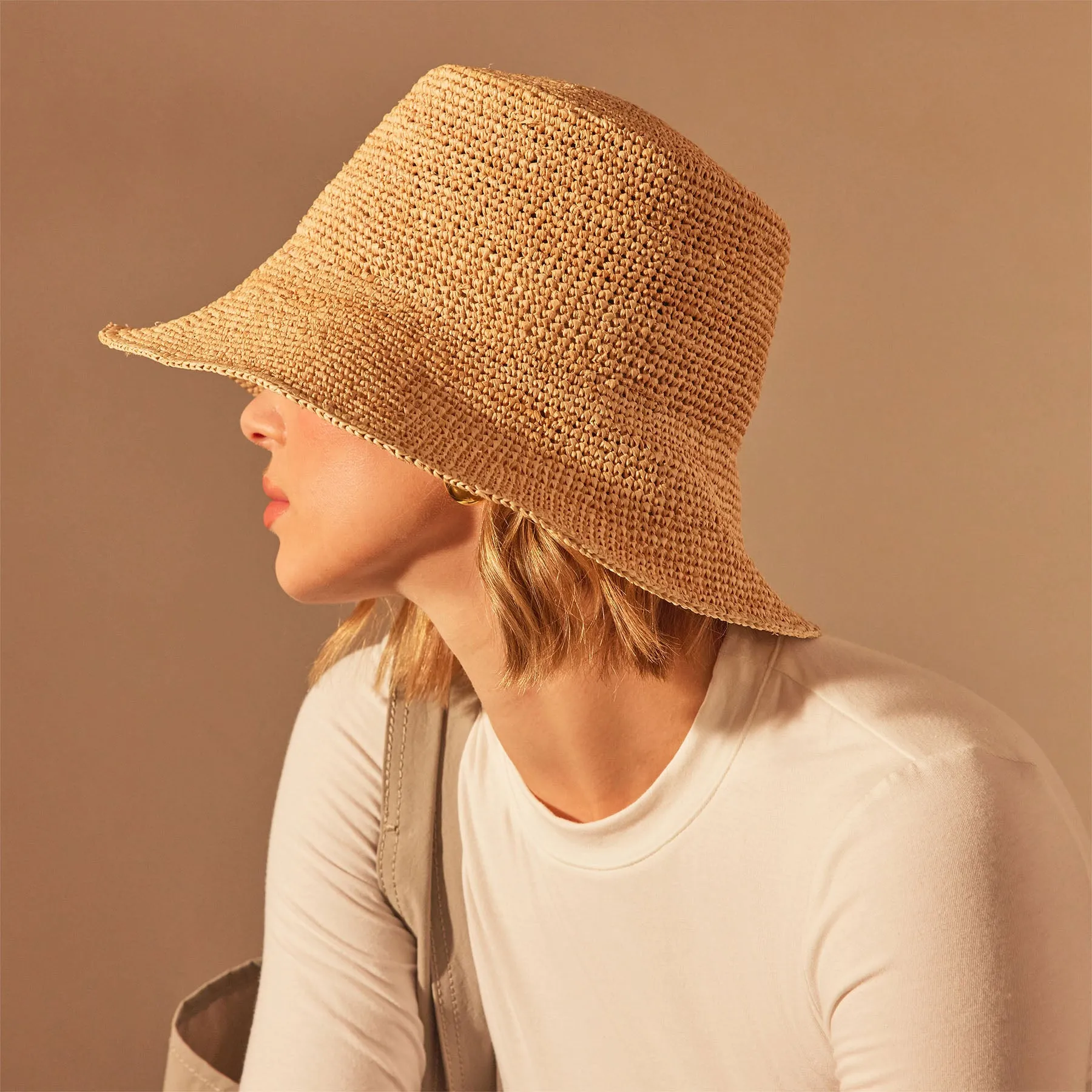 Crochet Bucket Hat - Jute