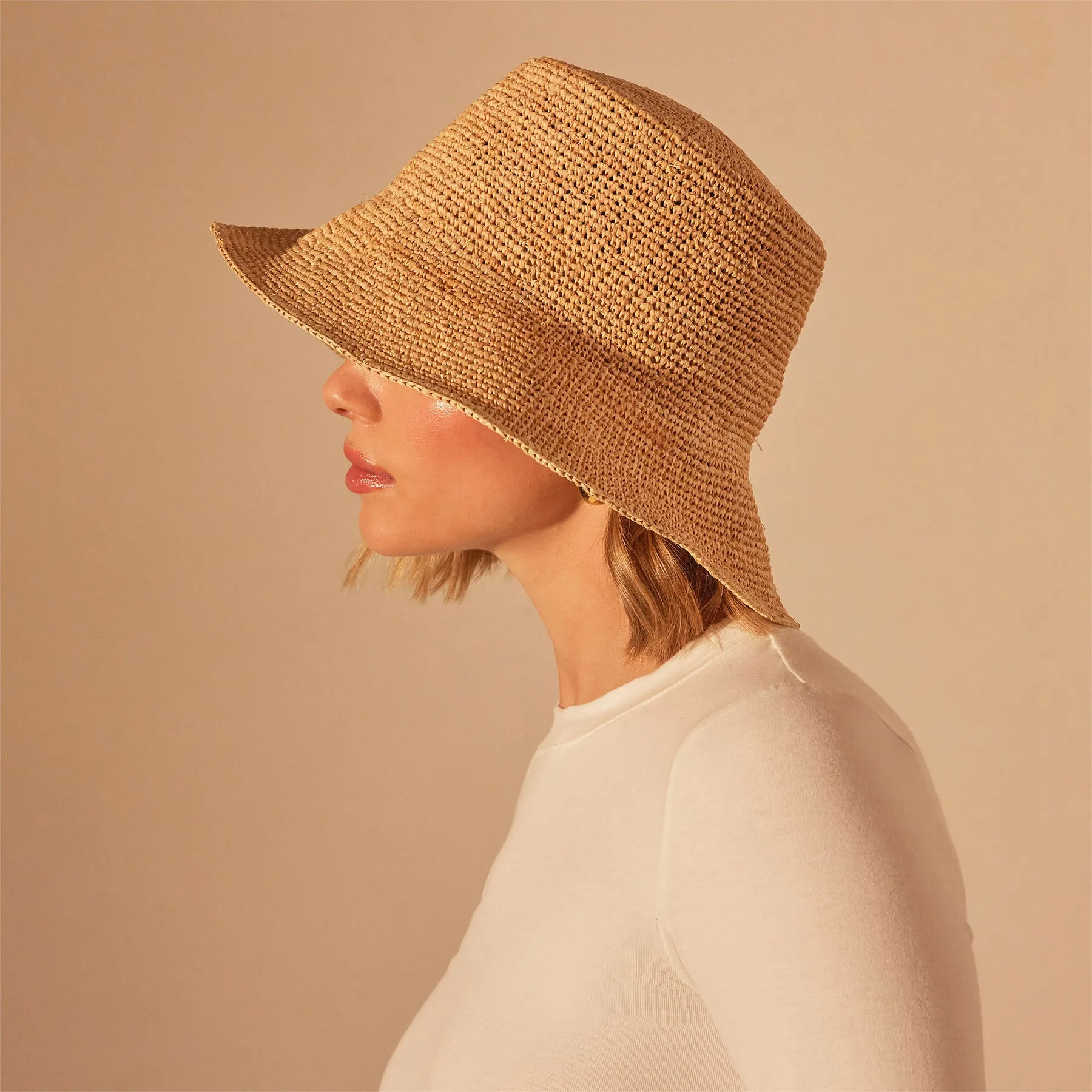 Crochet Bucket Hat - Jute