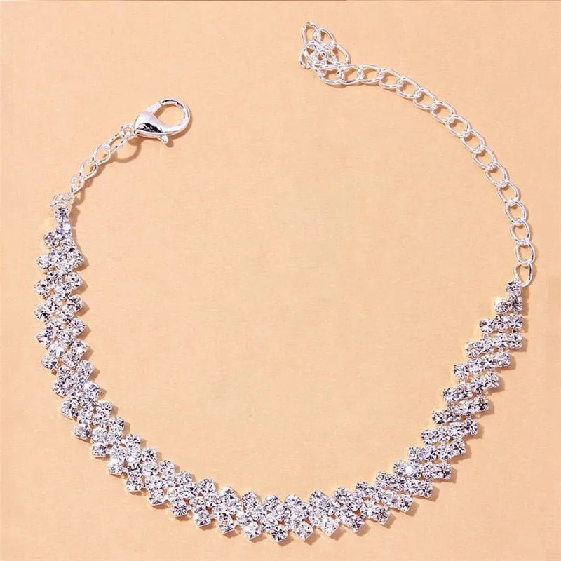 Cubic Zirconia Chain Anklet