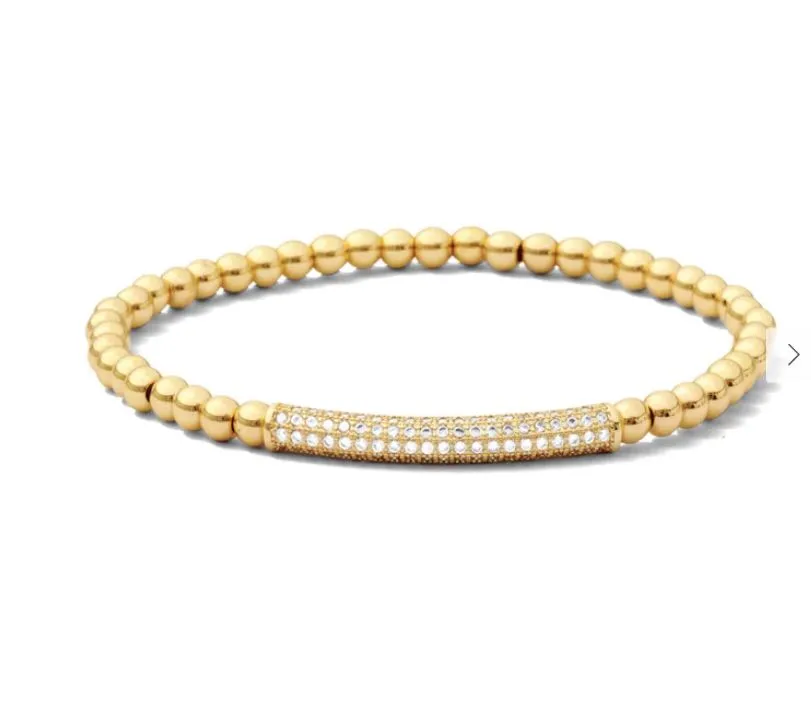 Curved Pave Bar Stretch Bracelet