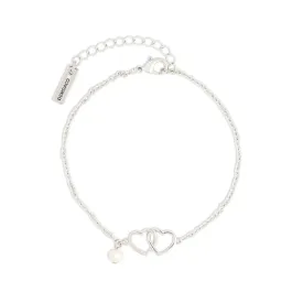 Dainty Bracelet - Silver/Gold Double Heart