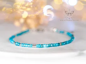 Dainty faceted Apatite gemstone bracelet