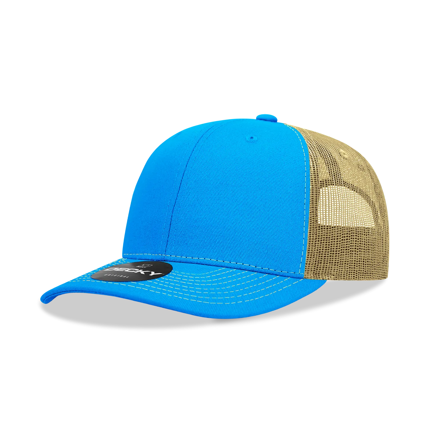 Decky 6031 - 6 Panel Mid Profile Structured Contra-Stitch Trucker Hat - CASE Pricing (Colors 2 of 2)