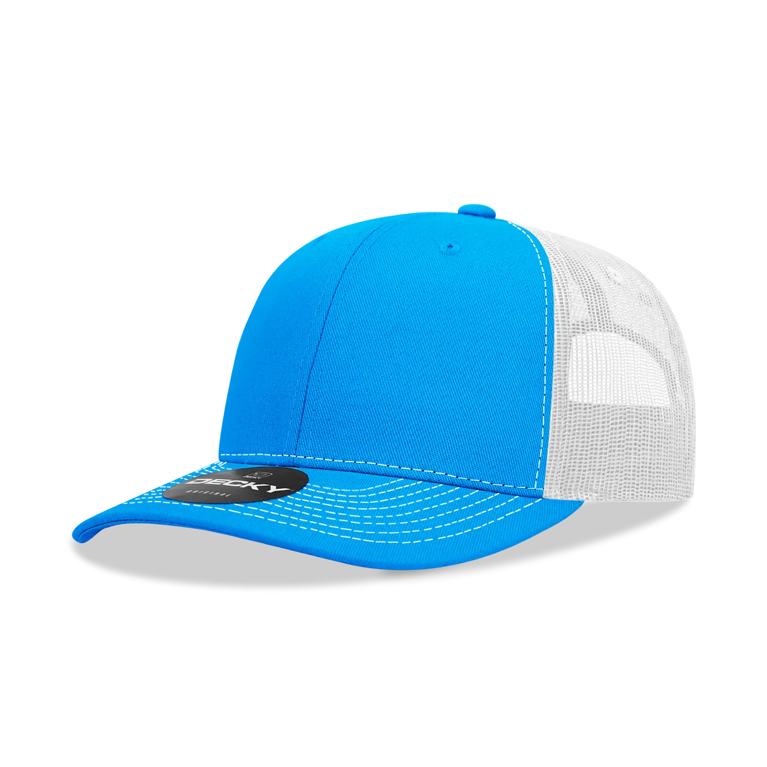 Decky 6031 - 6 Panel Mid Profile Structured Contra-Stitch Trucker Hat - CASE Pricing (Colors 2 of 2)