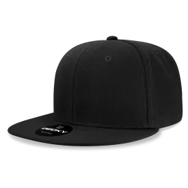 Decky 6034 - Basic High Profile Snapback Hat, 6 Panel Flat Bill Cap - CASE Pricing