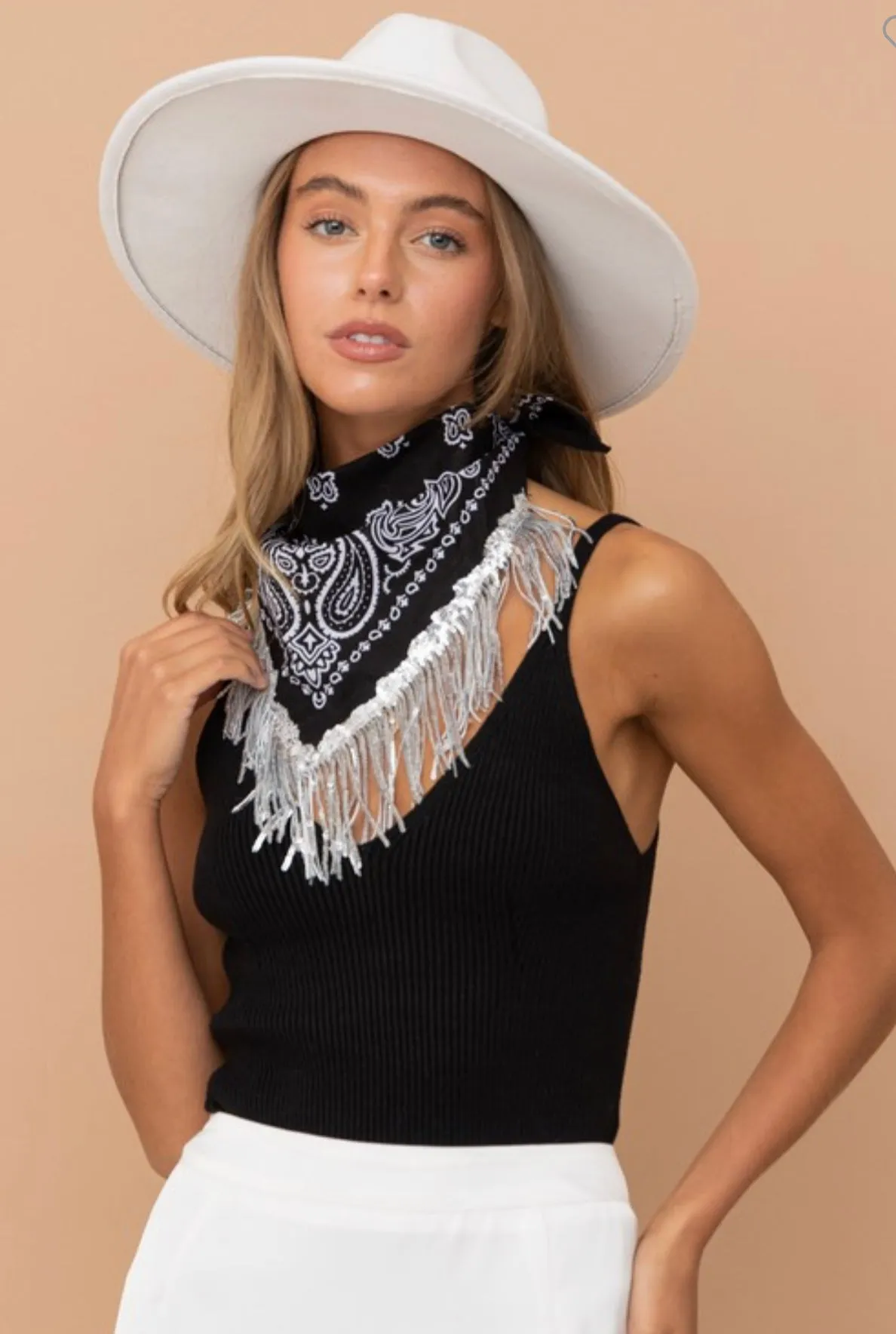 Disco Cowgirl Sequin Fringe Scarf