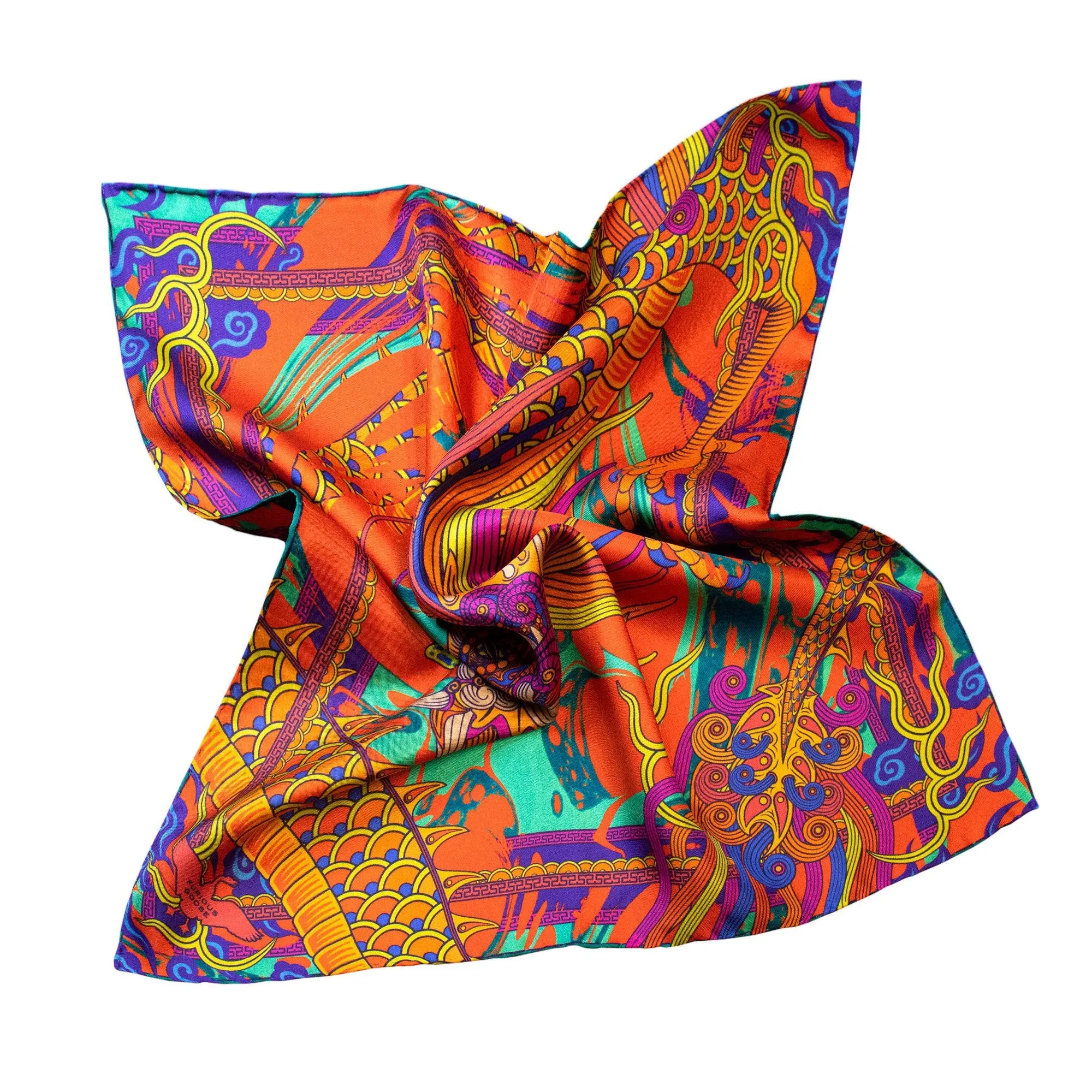 Dragon Scarf, Oriental Ignis – Silk Scarves