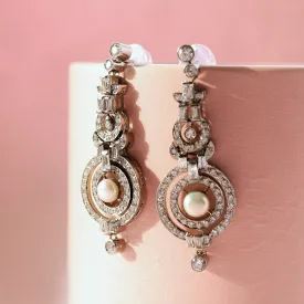 Earrings in Pearls and Zircons