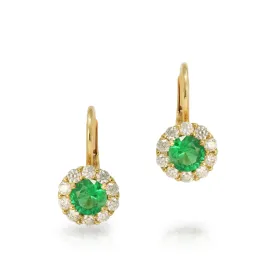 Emerald and Diamond Drop Earrings