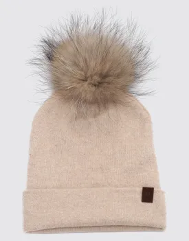 Fur Top Beanie Hat