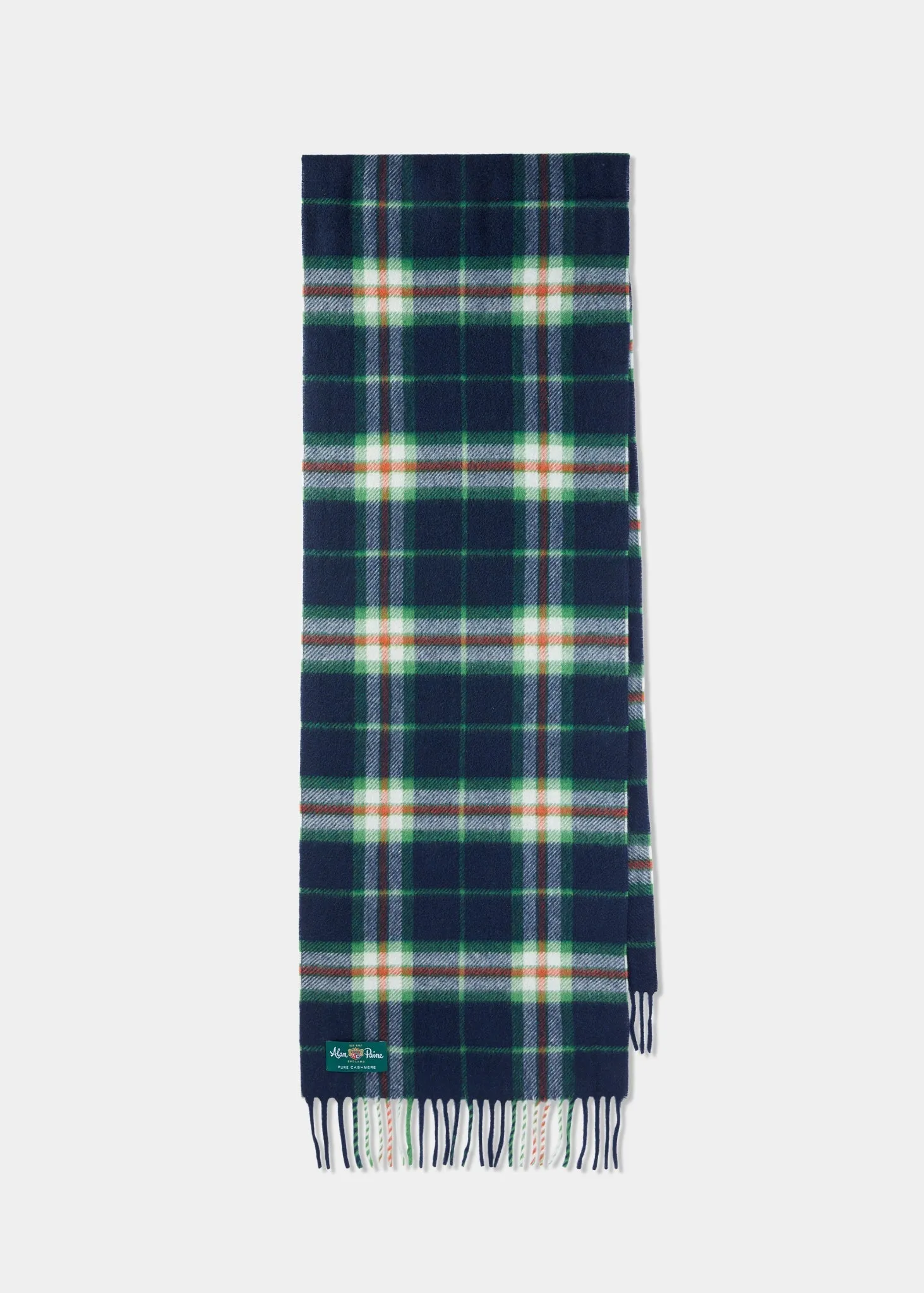 Galston Tartan Check Scarf In Indigo