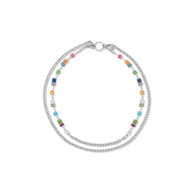 GeoCUBE® Iconic Boho necklace silver-multicolour