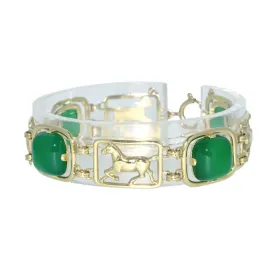 Gold Horse & Chalcedony Bracelet