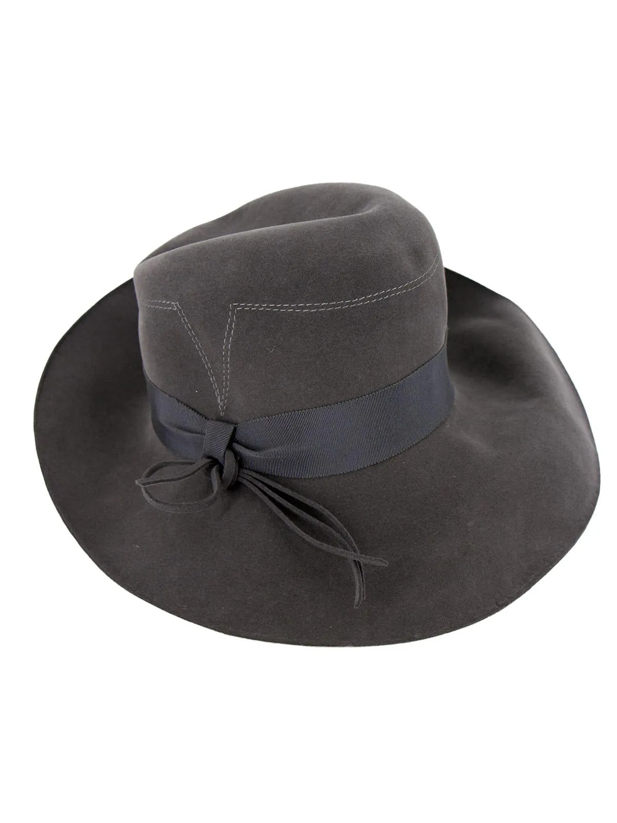 Grey Felt Fedora Style 1940s Vintage Hat