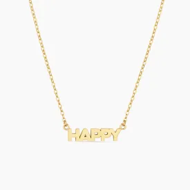 Happy Script Necklace