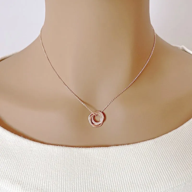 Interlocking  Cubic Zirconia Necklace