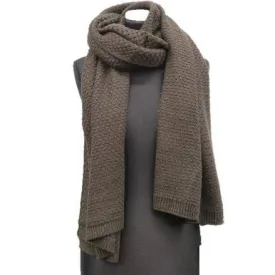 Jacquard Solid Oversized Scarf - Brown